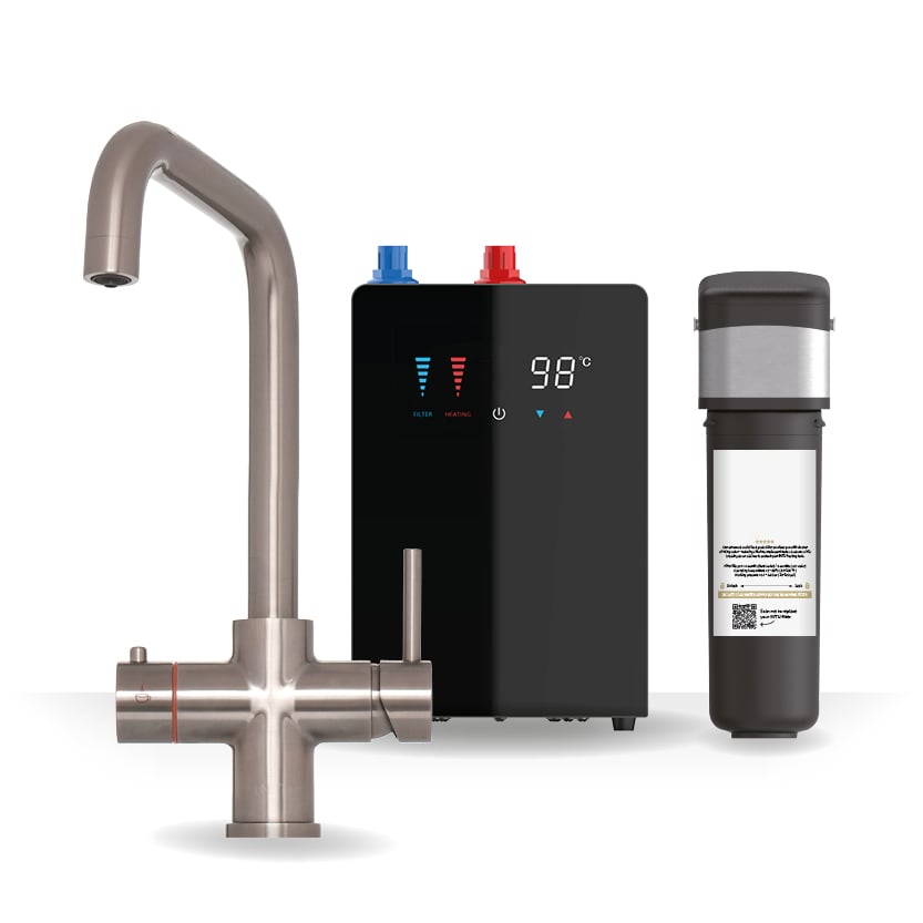 Brewmaster Brushed Nickel 3-1 square tap with digital tank