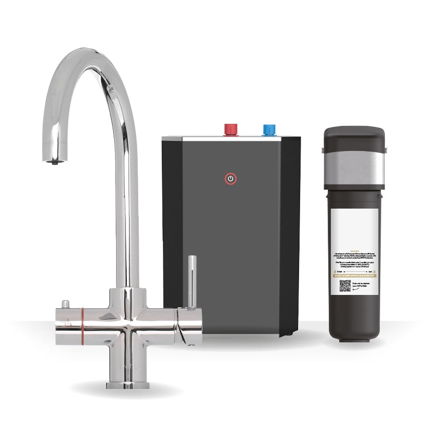 Brewmaster Chrome 3-1 swan tap with digital tank