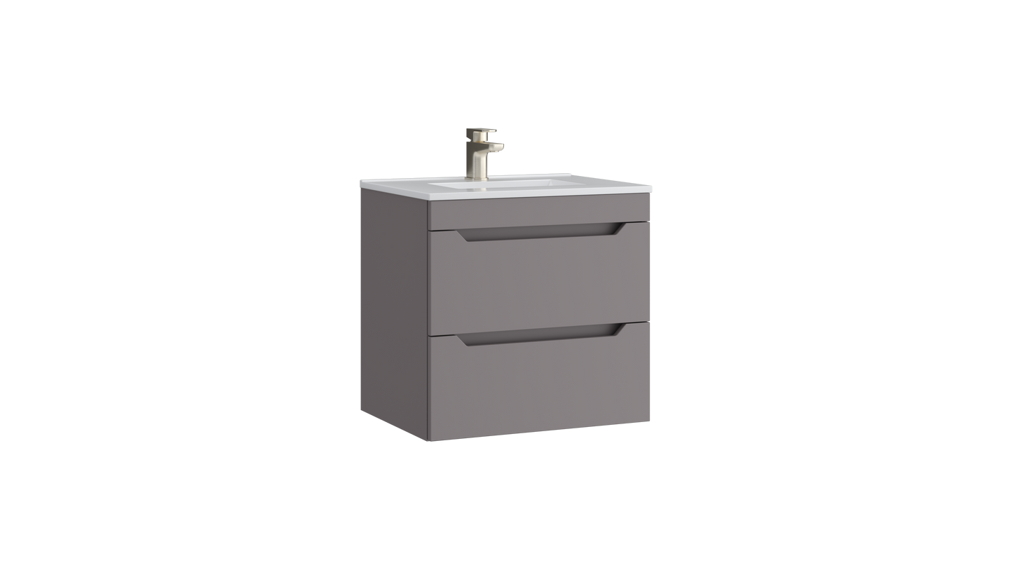 Urban 600mm 2 Drawer Wall Mounted Unit Slate Grey