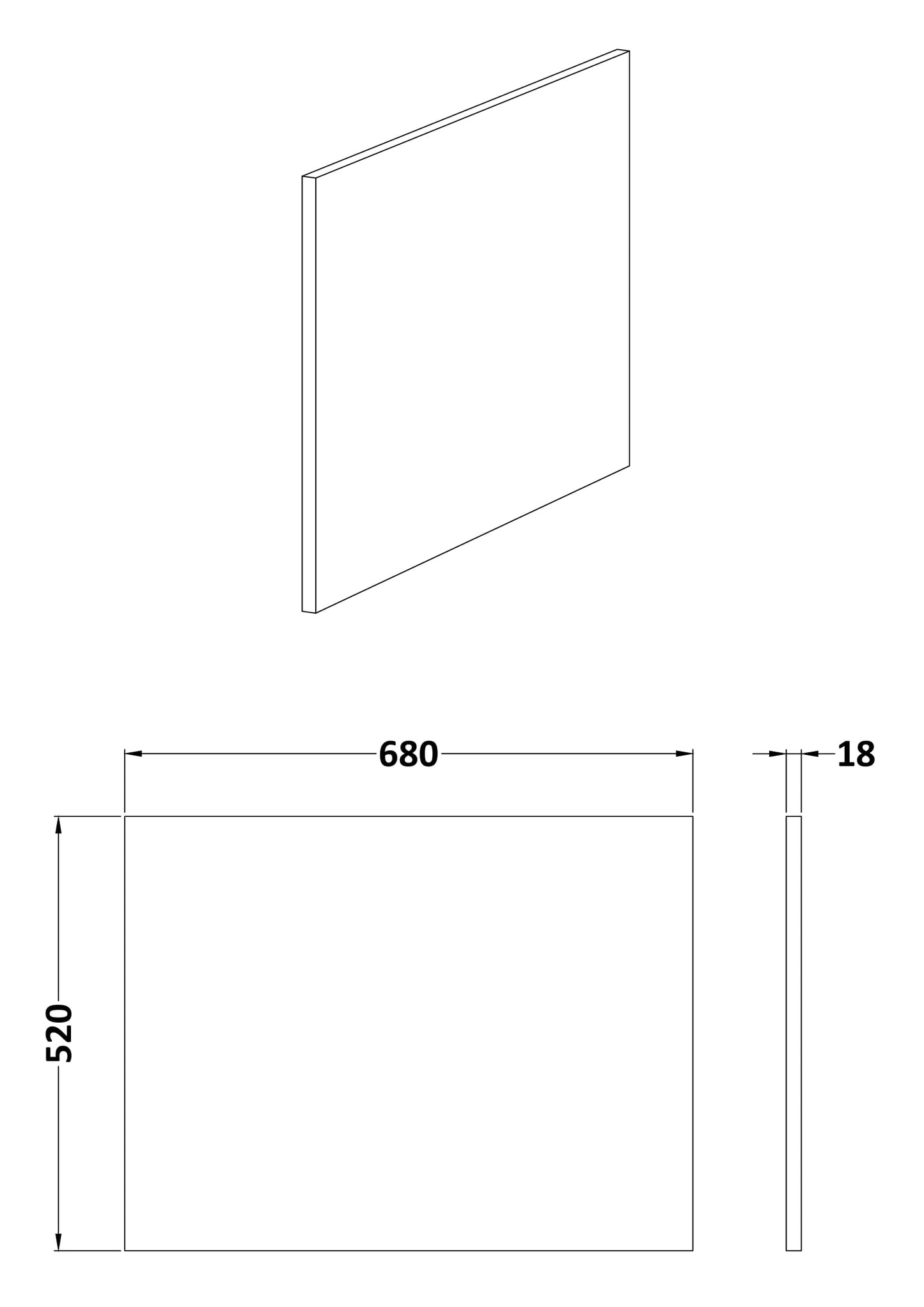 Havana Square L Shape Shower Bath End Panel & Plinth, 700mm