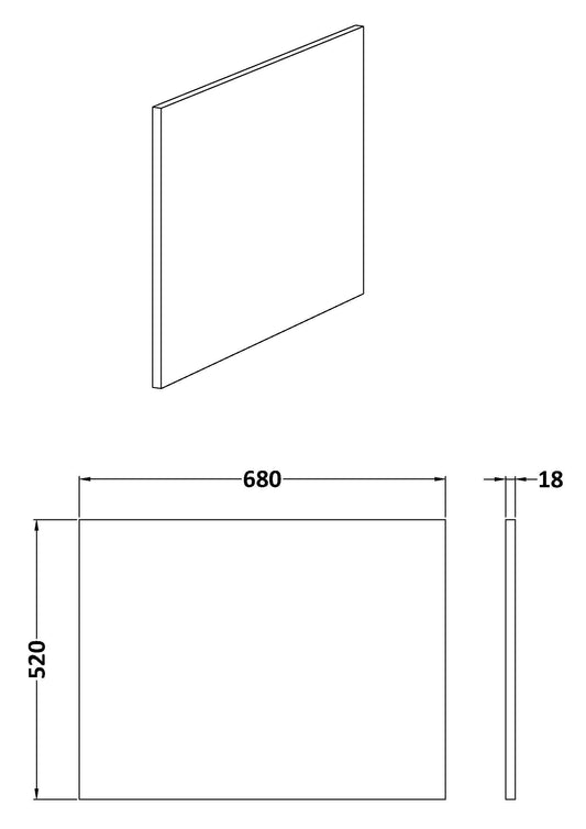 Square Shower Bath End Panel