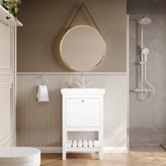 Hudson Reed Bexley 500mm Floor Standing Vanity Unit 1 Drawer With Basin