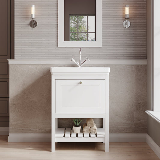 Hudson Reed Bexley 630mm 1 Drawer Floor Standing Vanity Unit With 0 Tap Hole Basin