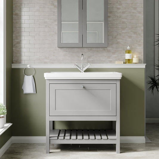 Hudson Reed Bexley 800mm Floor Standing Vanity Unit With Basin, 1 Tap Hole & Soft Close Drawers