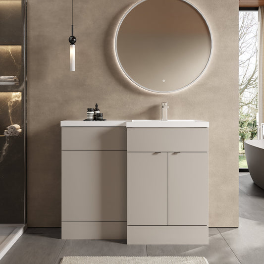 Hudson Reed Fusion 1100mm Right Hand Pebble Grey Combination Unit With Basin