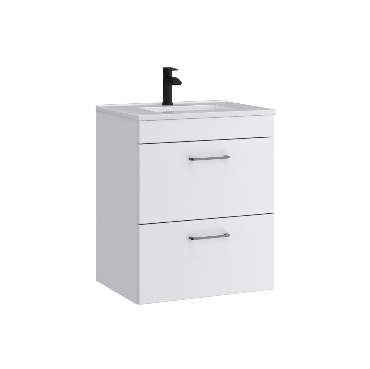 Dove 600mm 2 Drawer Wall Mounted Unit Matt White