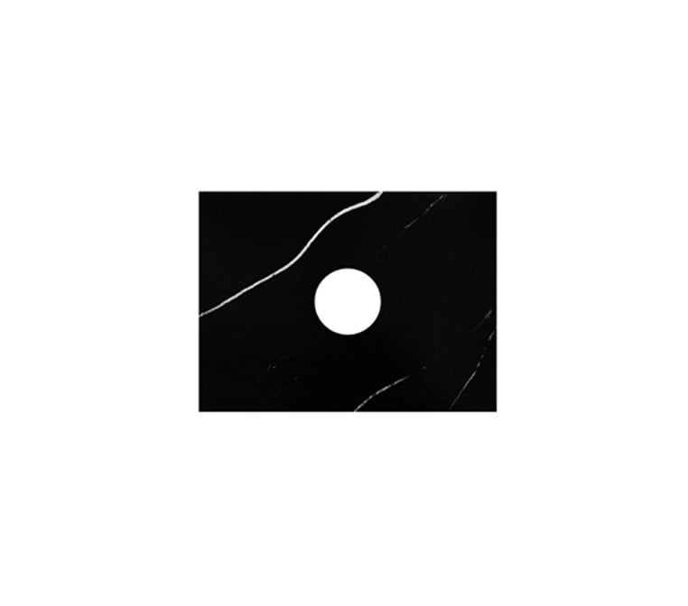 Purity 506x400mm Solid Surface Worktop Black Marble