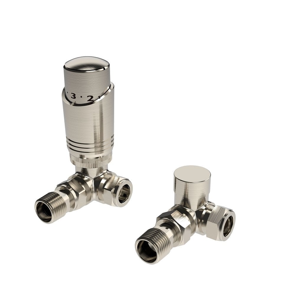 Design Twin Pack TRV Brushed Nickel Corner