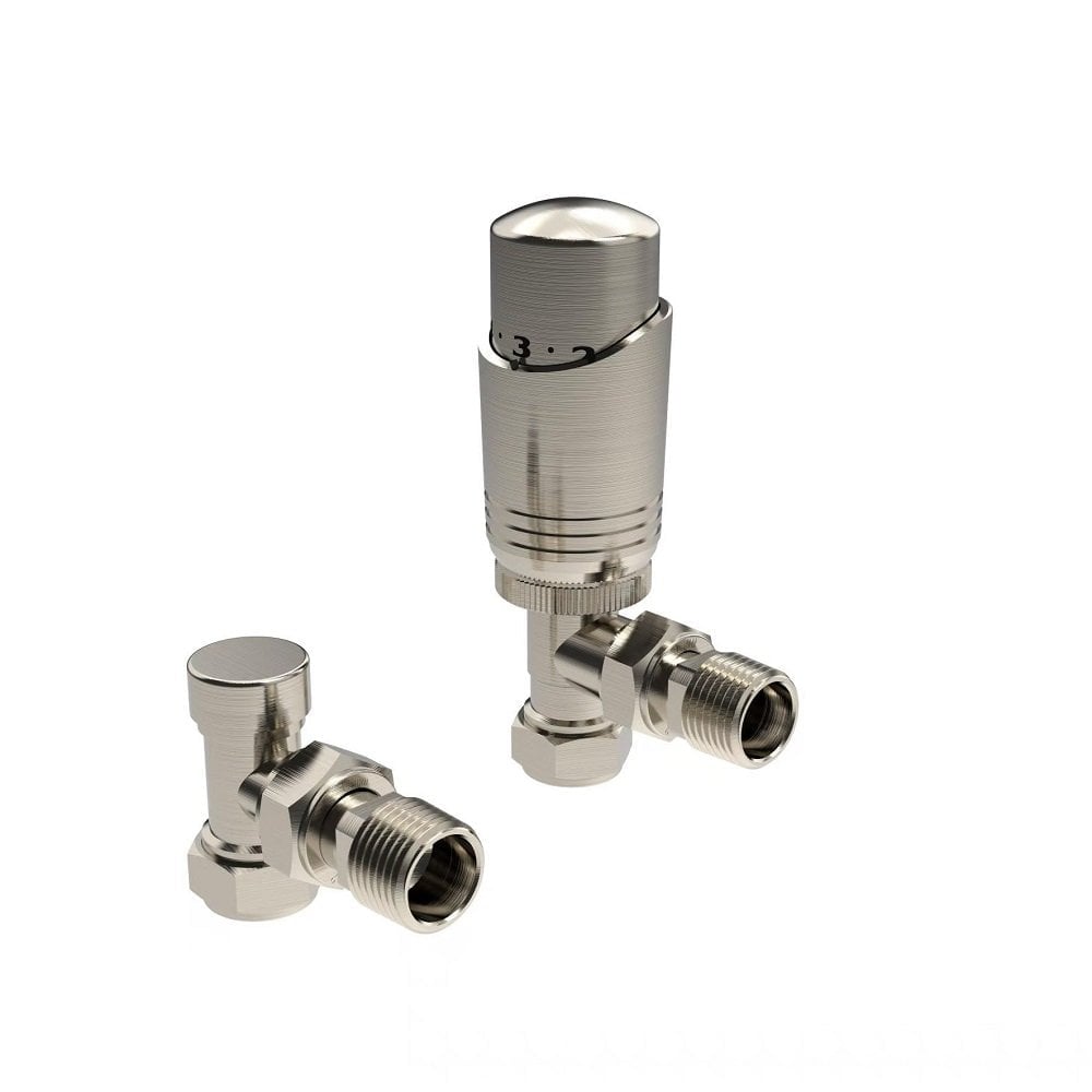 Design Twin Pack TRV Brushed Nickel Angled