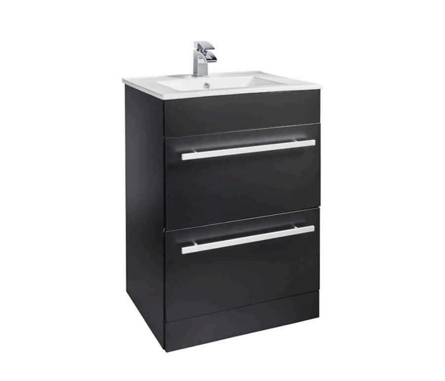Purity Matt Black 600mm 2 Drawer Unit