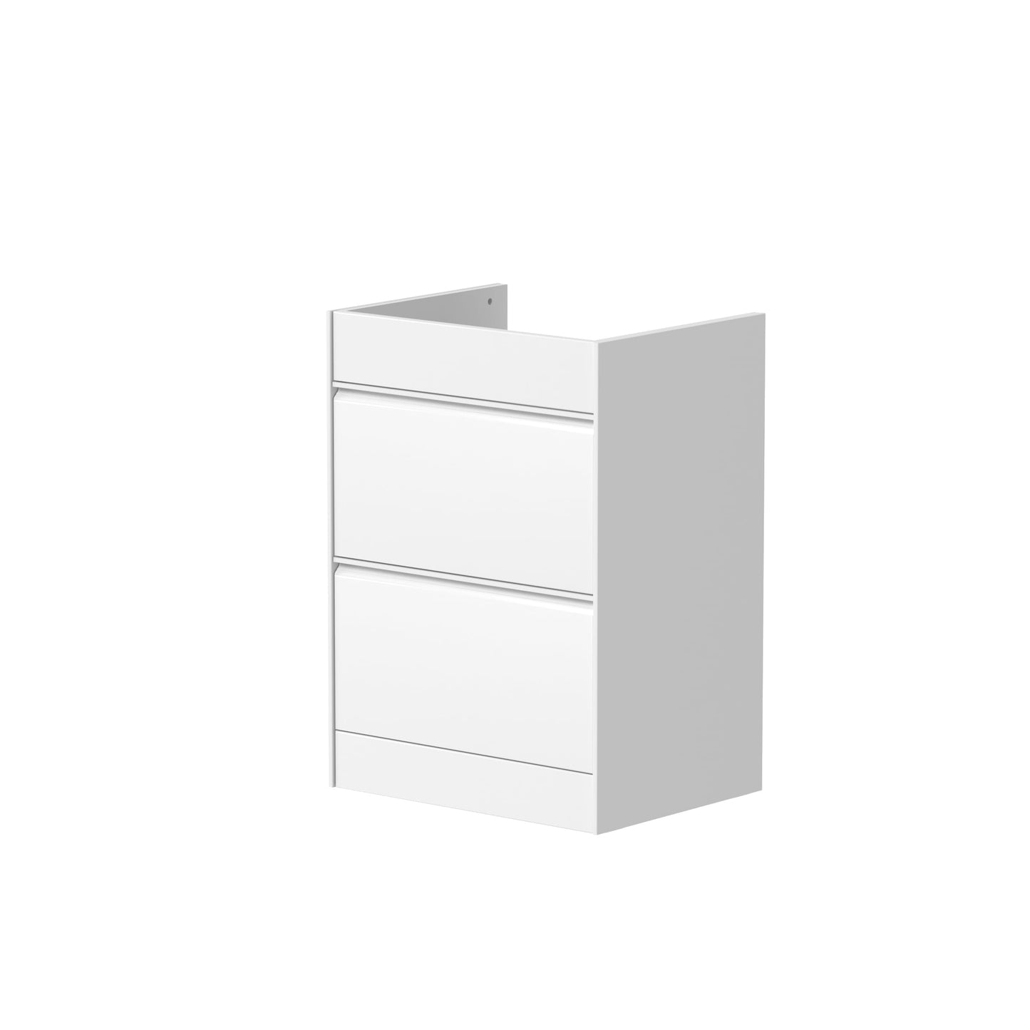 Moon 600mm 2 Drawer Floor Standing Unit Matt White