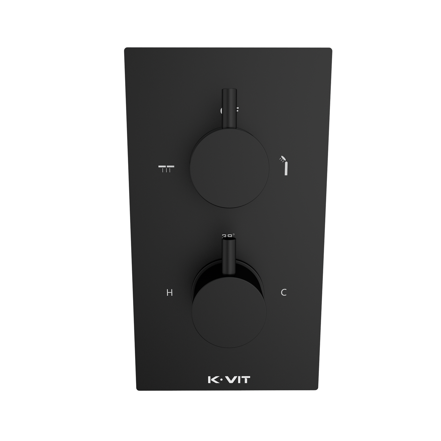Nero Round Concealed Therm. Shower Valve with diverter Matt Black