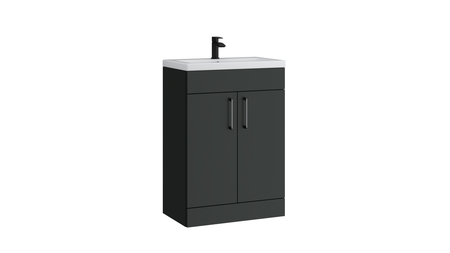 Dove 600mm 2 Door Slimline Unit Matt Anthracite
