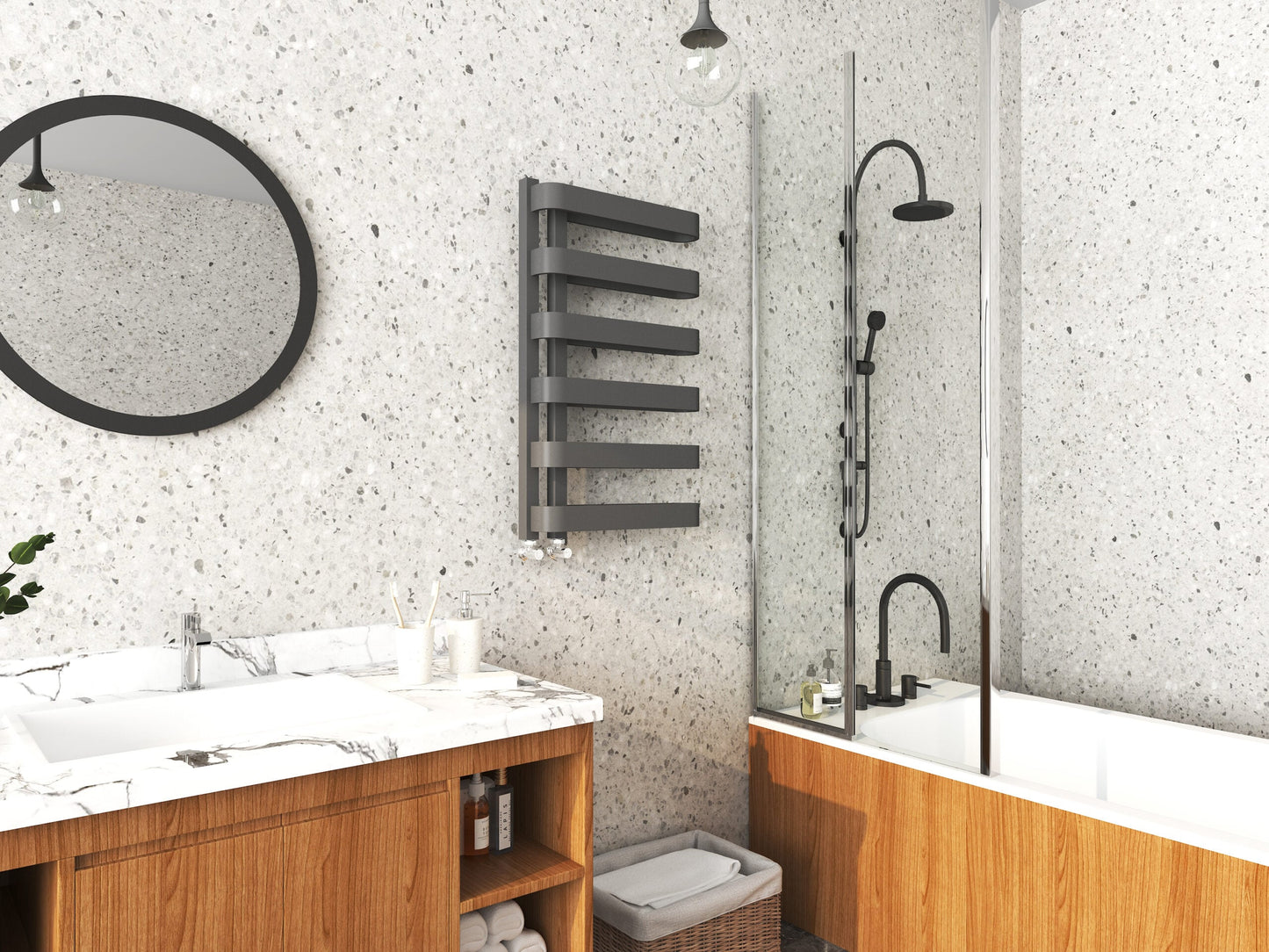 Texas 850 x 500 Towel Rail Anthracite
