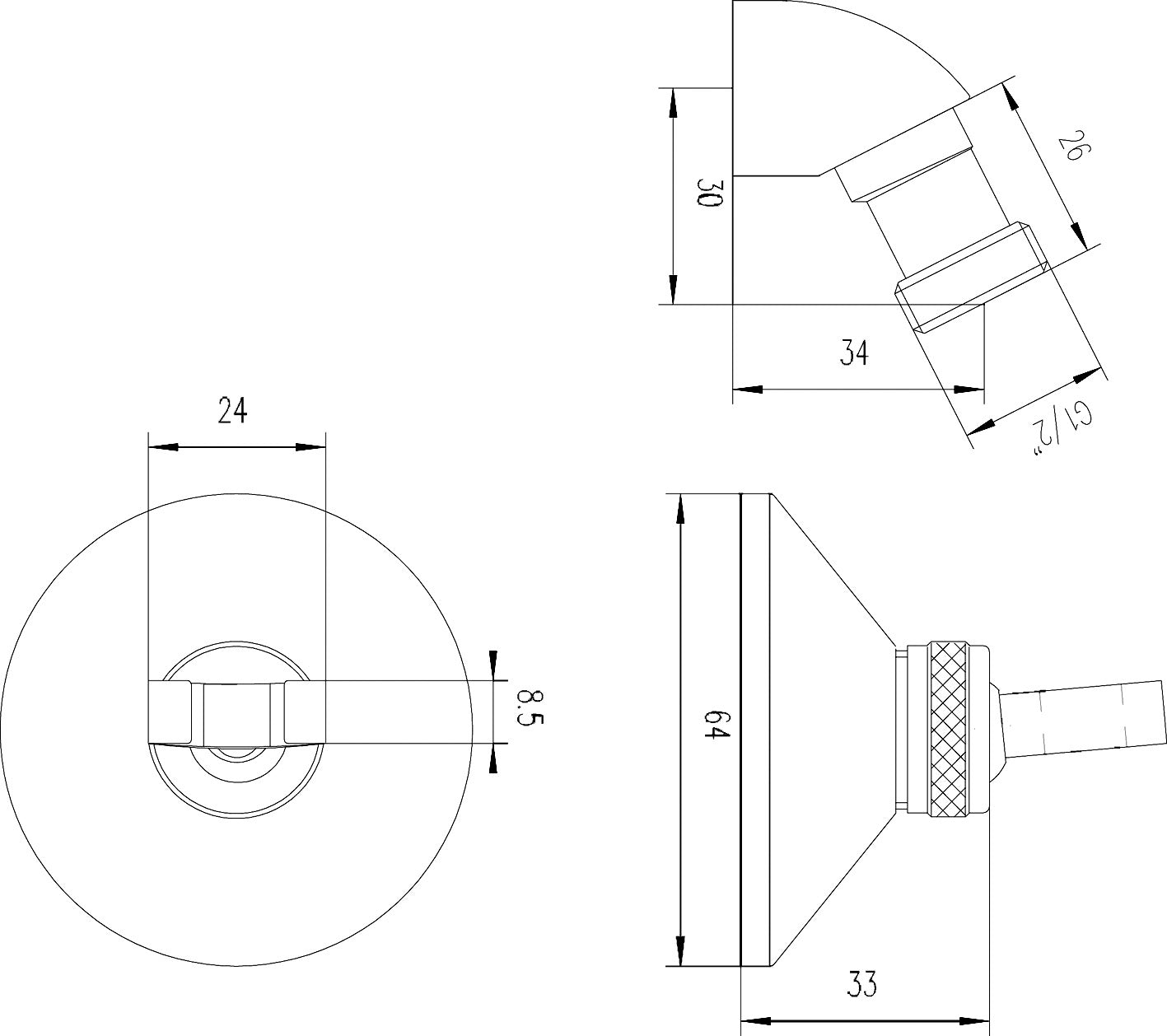 Shower Accessories Wall Bracket & Elbow