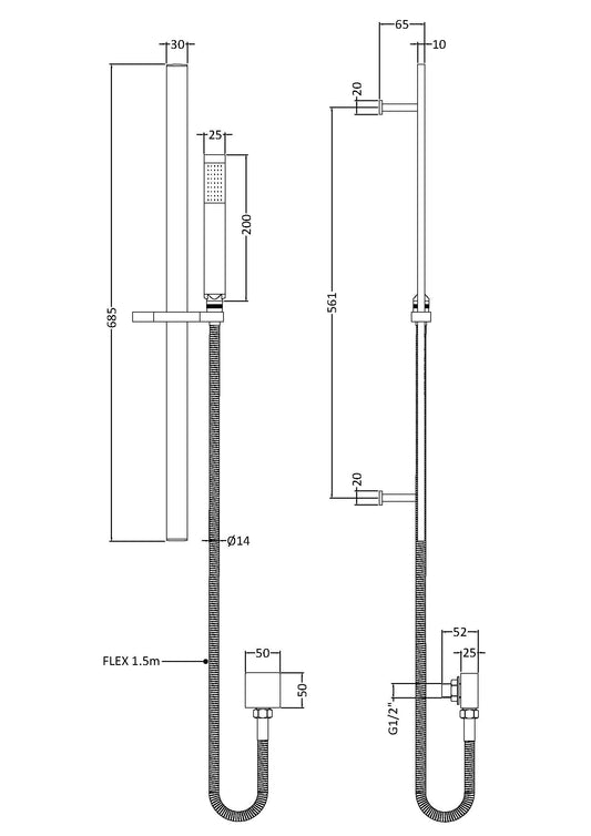 Showers Rail Kits Slide Rail Kit