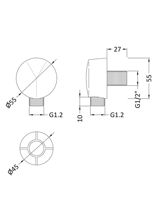 Shower Accessories Outlet Elbow