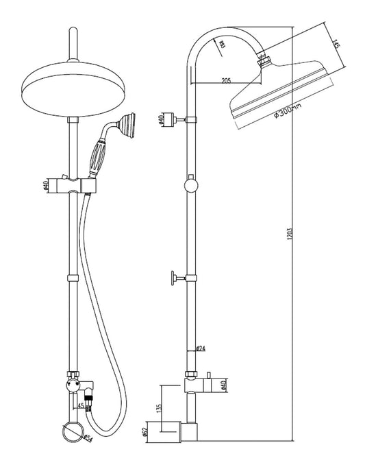 Shower Kits Rigid Riser Kit