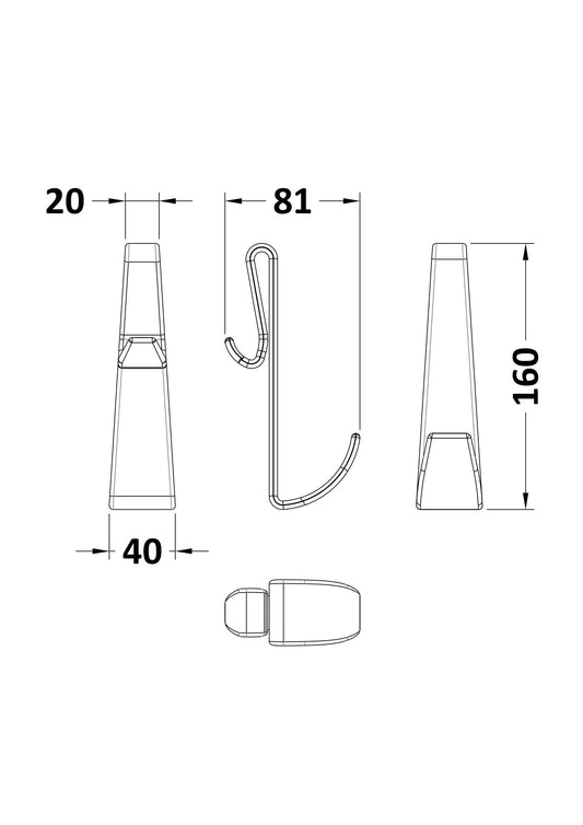 Enclosure Hook For Frameless Enclosures
