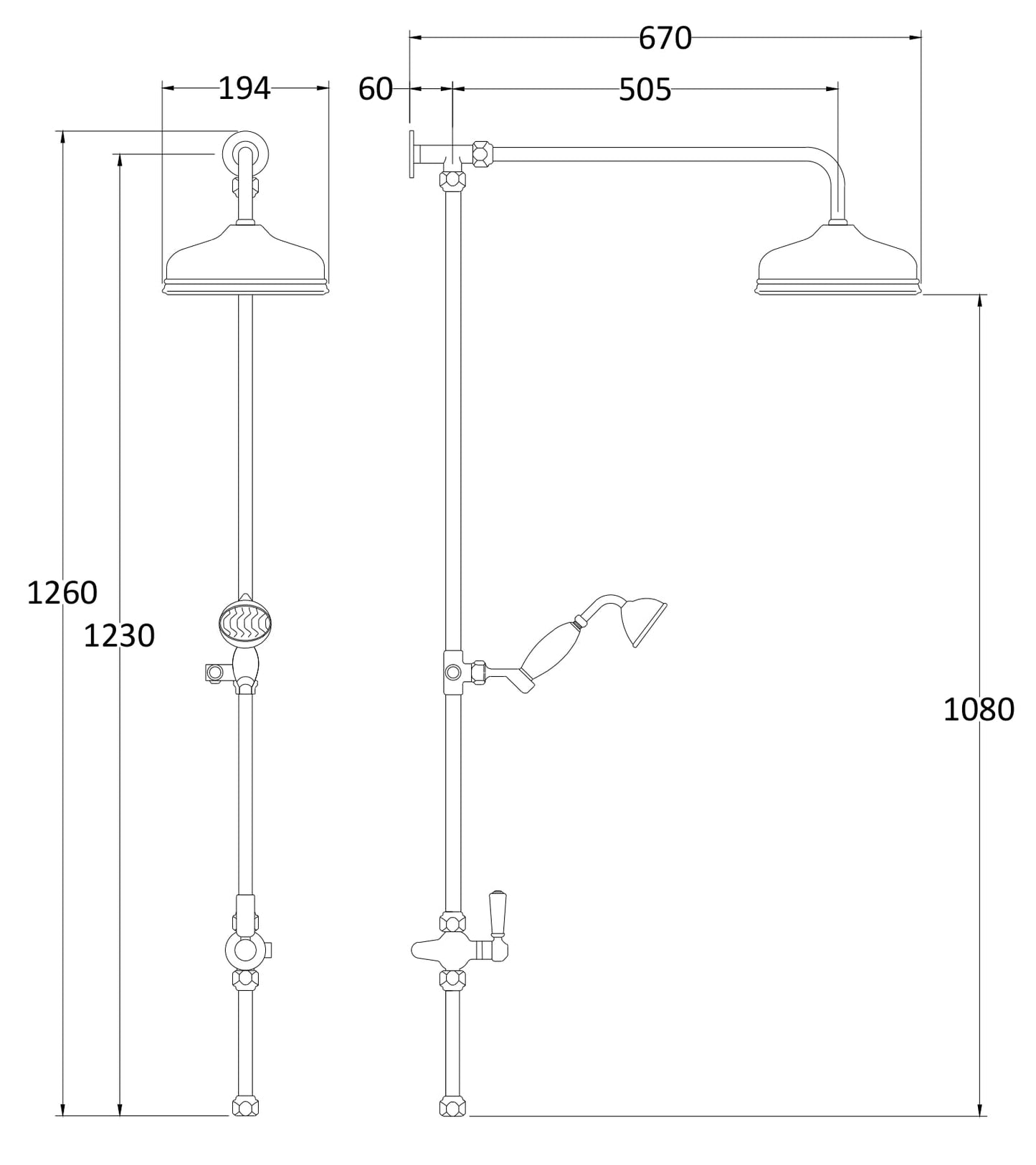 Shower Kits Rigid Riser Kit