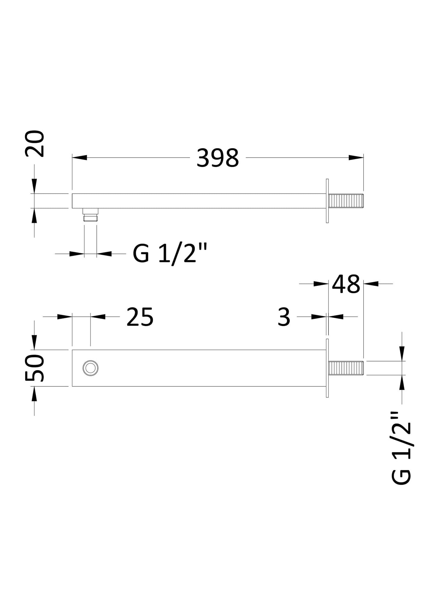 Fixed Shower Heads Wall-Mounted Arm
