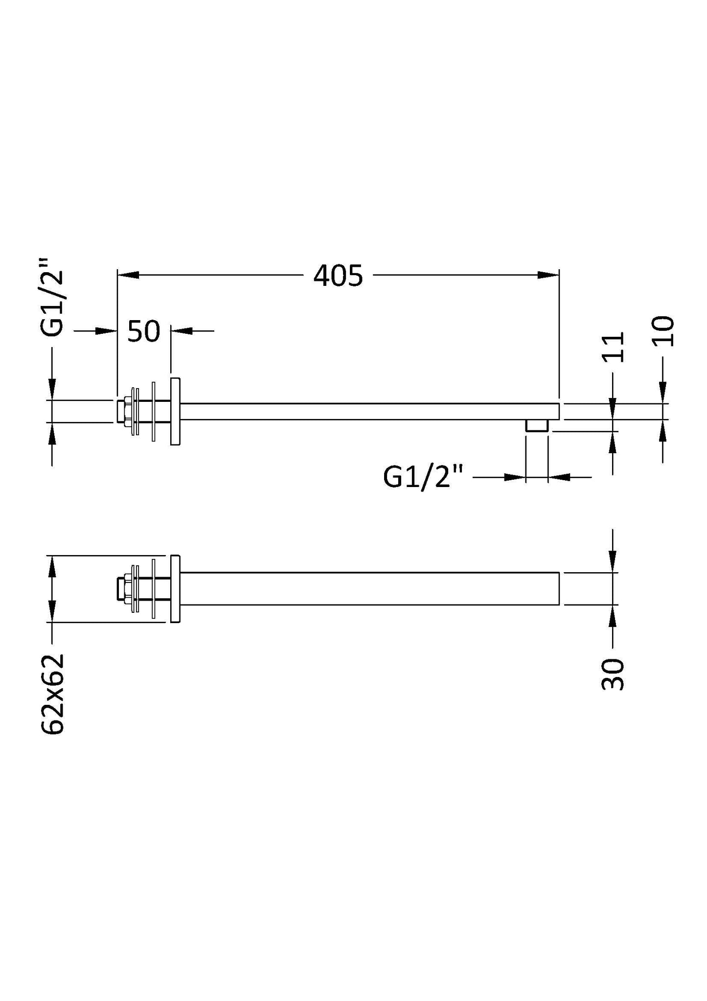 Fixed Shower Heads Wall-Mounted Arm