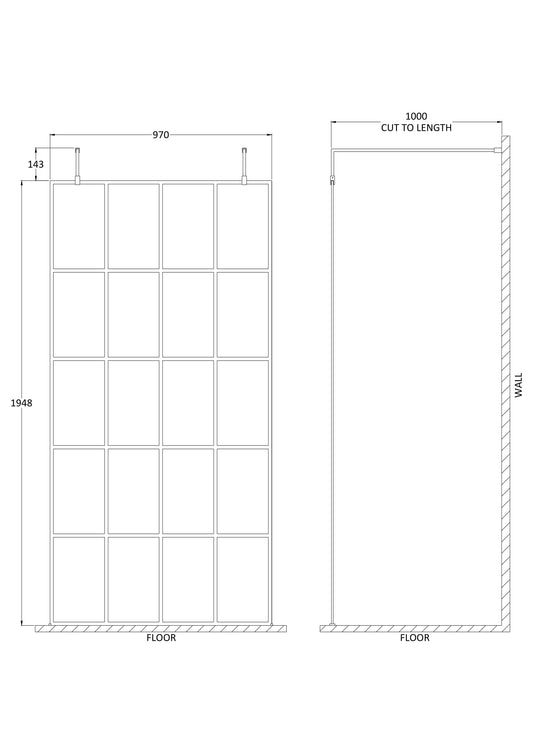 1000mm Frame Screen with Arms and Feet