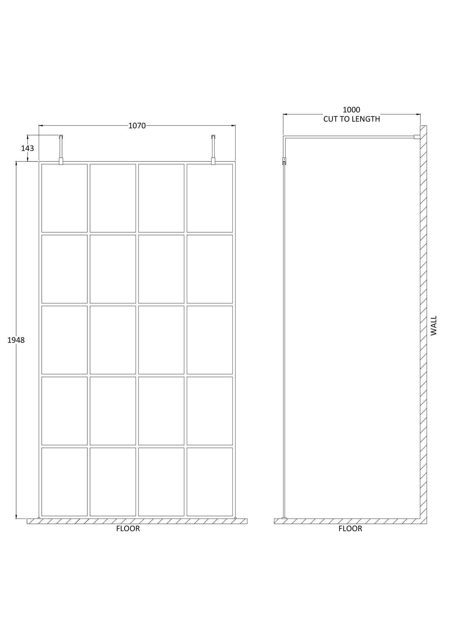 1100mm Frame Screen with Arms and Feet
