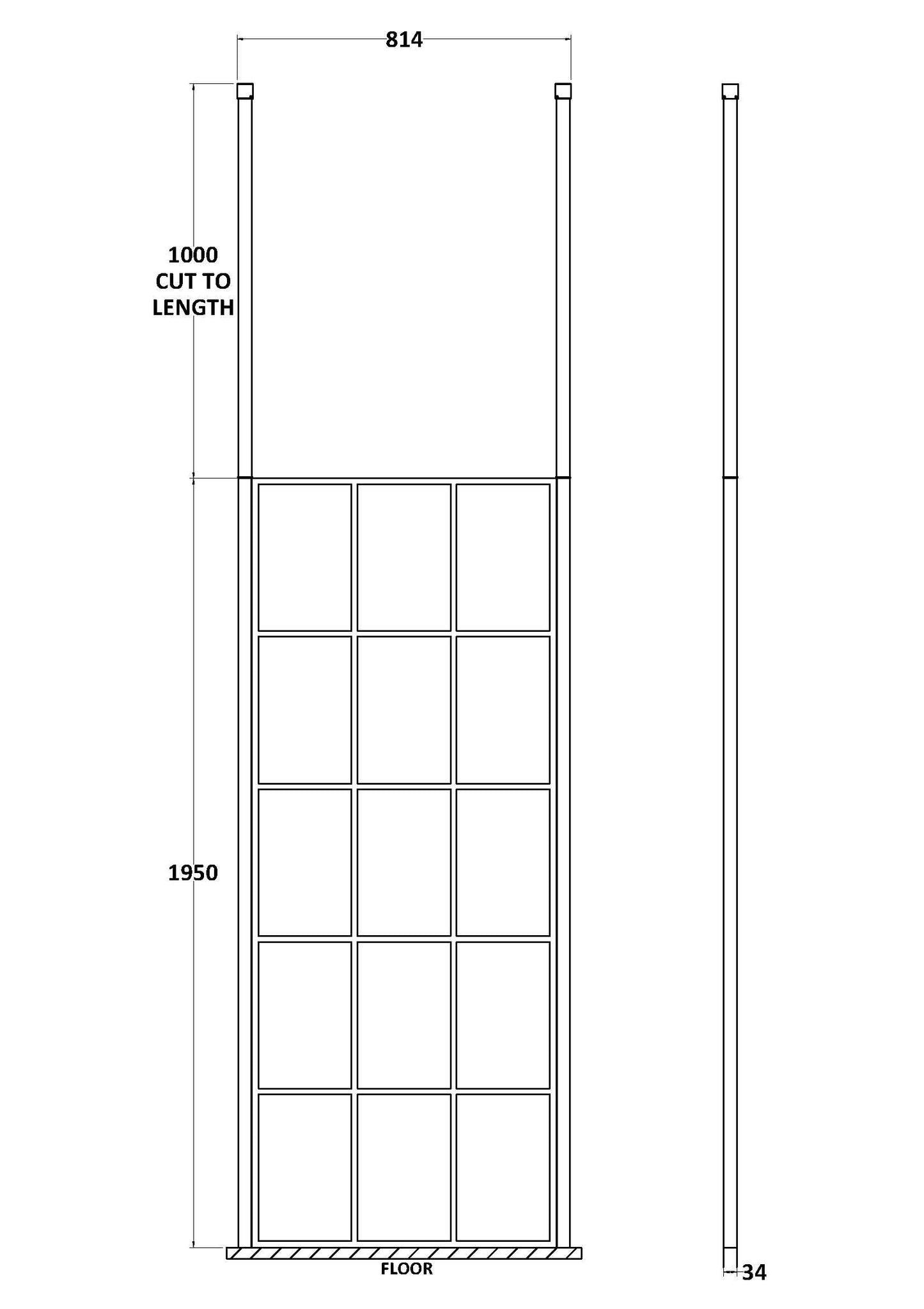 800mm Frame Screen With Ceiling Posts