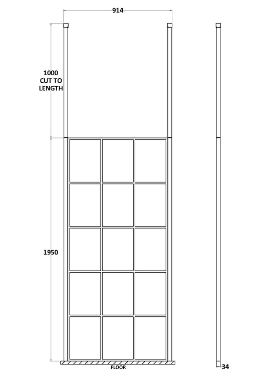 900mm Frame Screen With Ceiling Posts