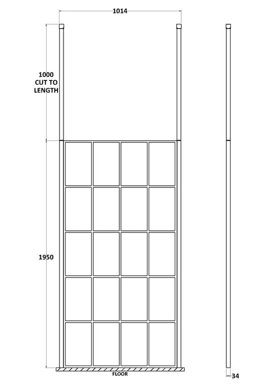 1000mm Frame Screen With Ceiling Posts