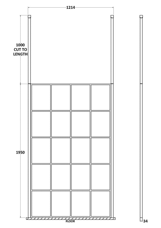 1200mm Frame Screen With Ceiling Posts