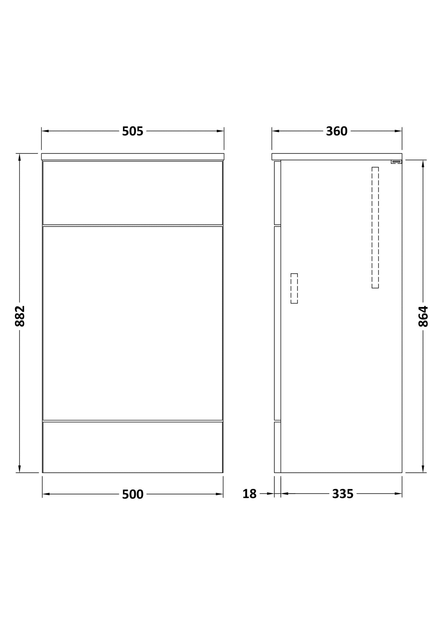 Hudson Reed Fusion 500mm Bleached Oak Toilet Unit