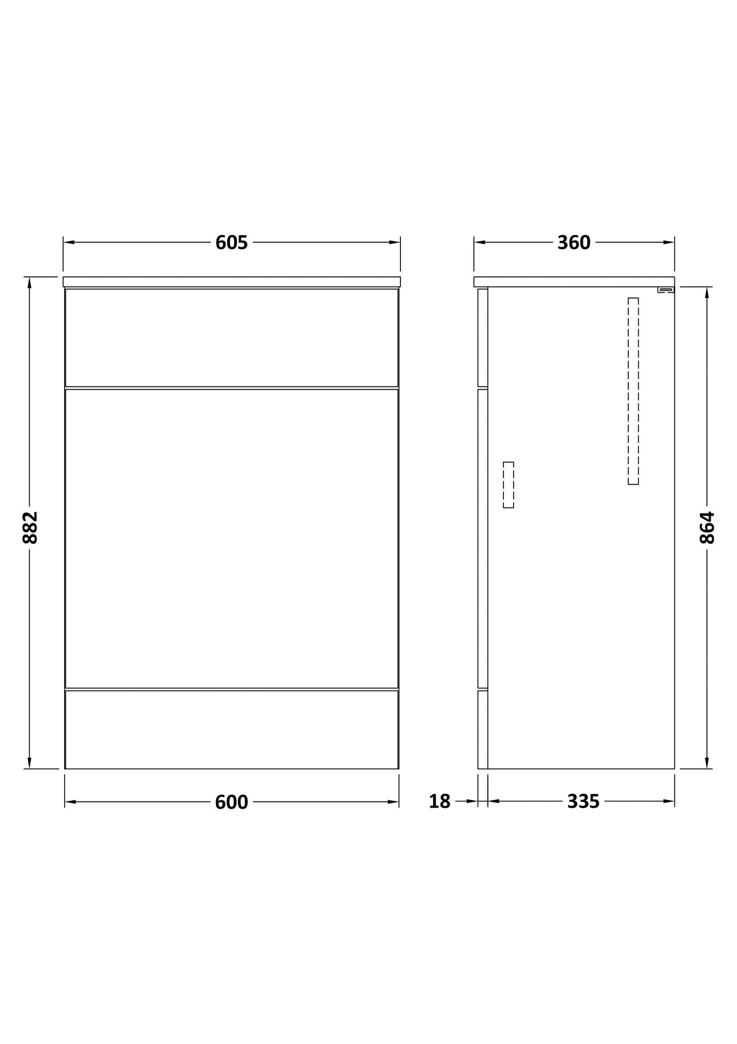 Hudson Reed Fusion 600mm Anthracite Woodgrain Floor Standing Toilet Unit With Coordinating Top