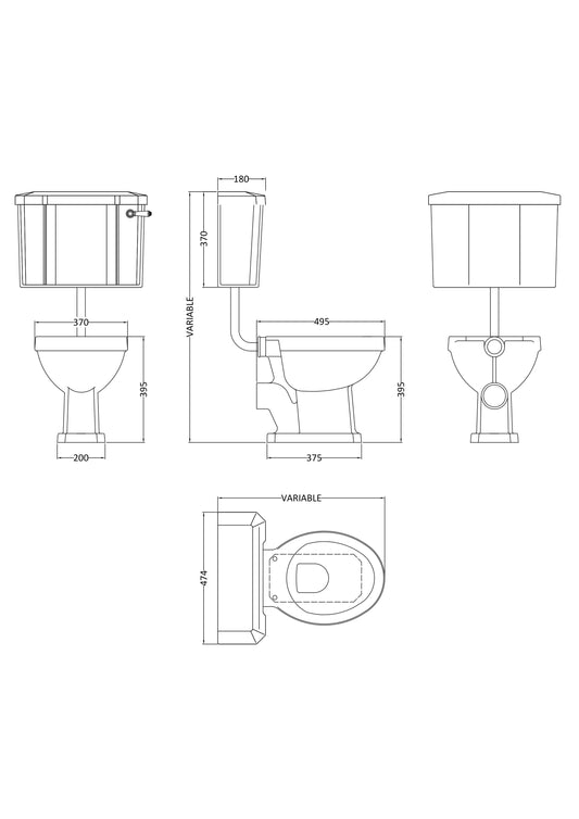 Hudson Reed Richmond Traditional Low Level Toilet