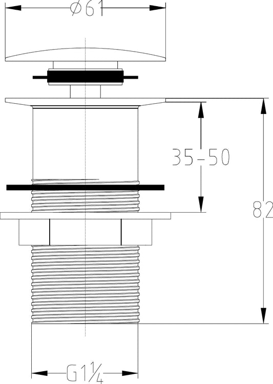Push Button Basin Waste