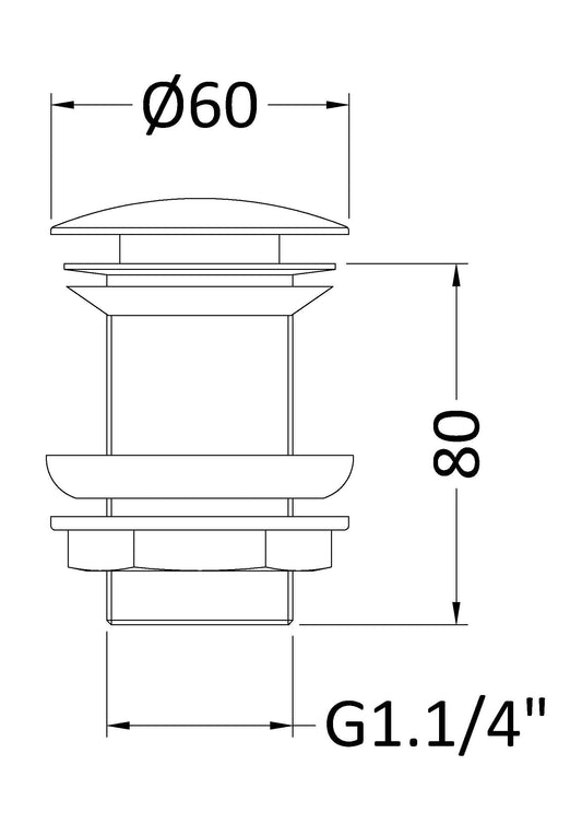 Wastes & Extras Push Button Basin Waste