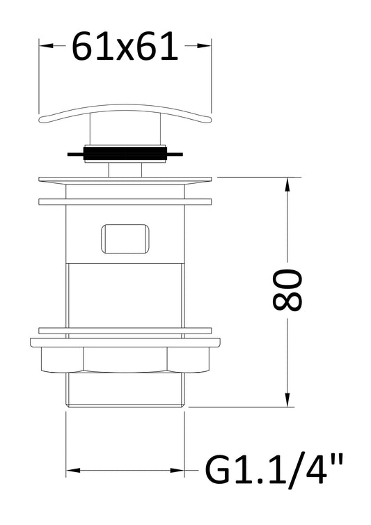 Push Button Basin Waste
