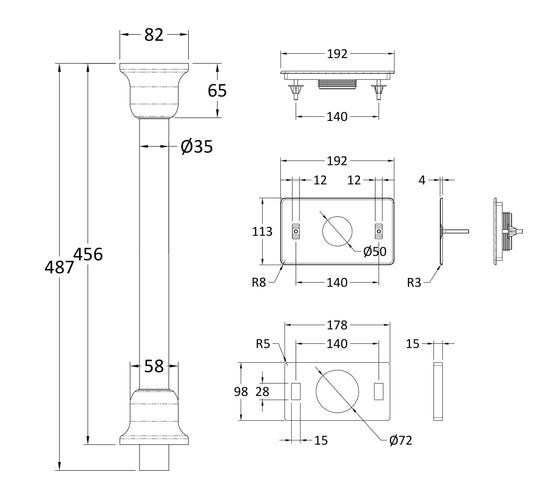 Richmond Mid Level Flush Pipe Kit