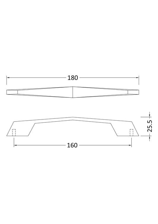 Handles D Shaped Handle 160mm Centres