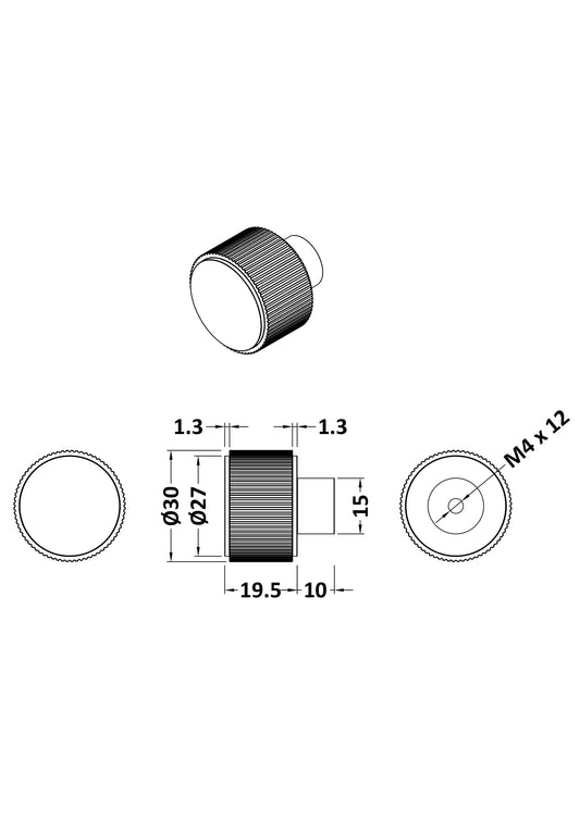 Fluted Furniture Knob
