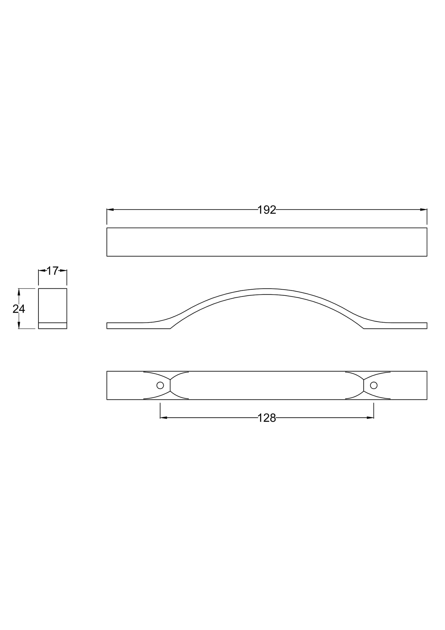 Handles Chrome Strap Handle 128mm Centres