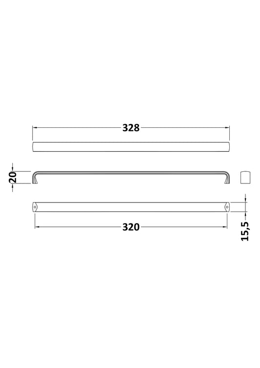 328mm D Handle (320mm Centres)