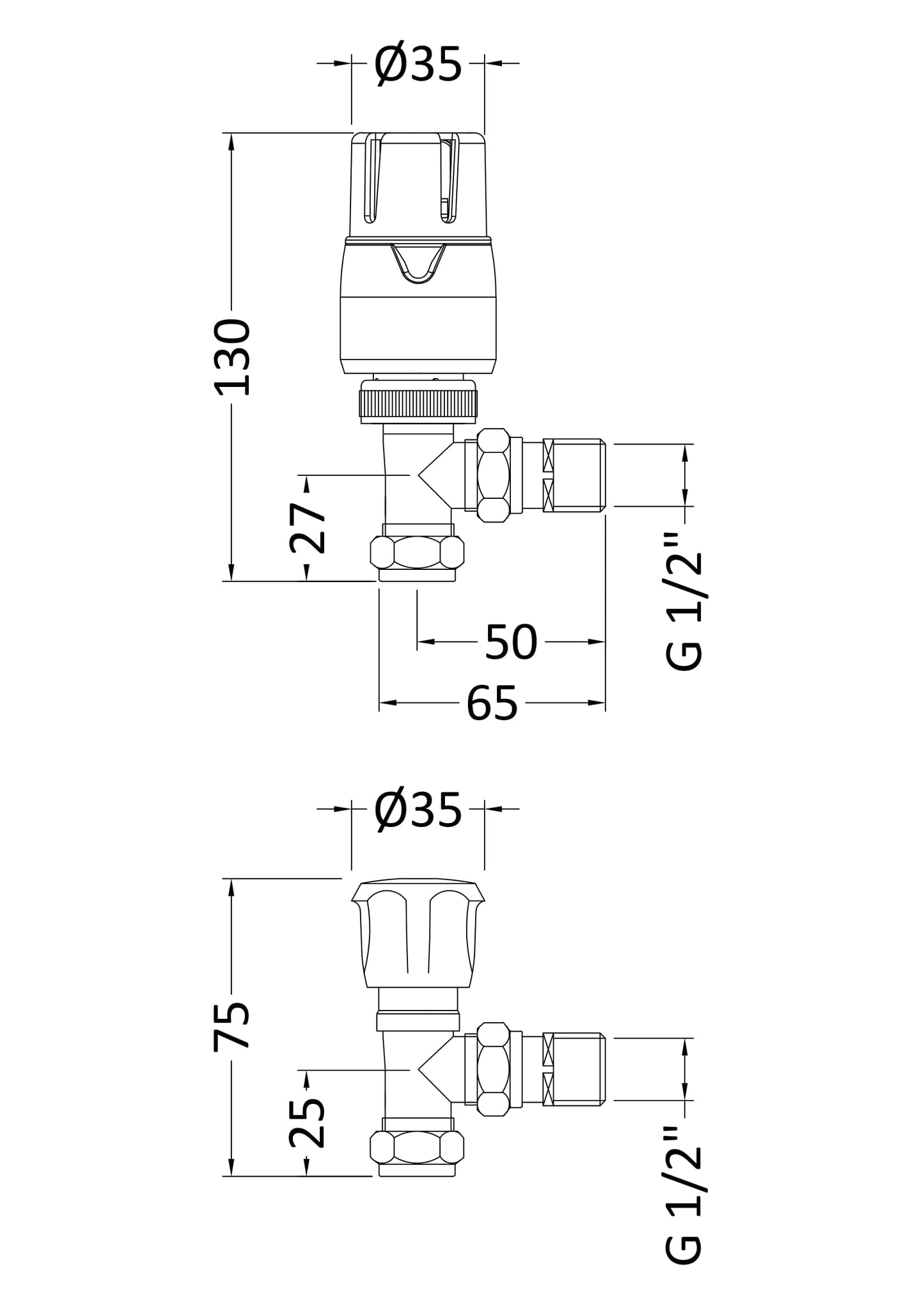 Angled Thermostatic Radiator Valve Pack