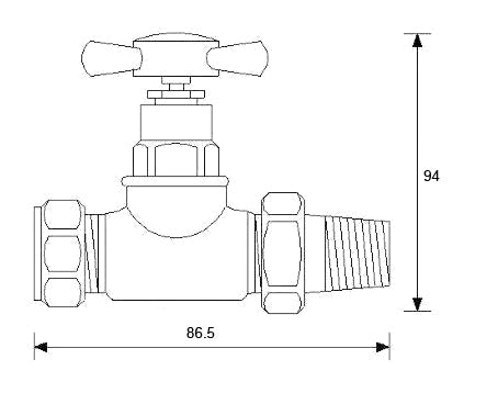 Crosshead Straight Radiator Valve Pack (Pairs)