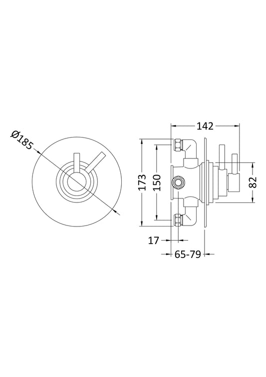 Tec Dual Concealed Thermostatic Shower Valve