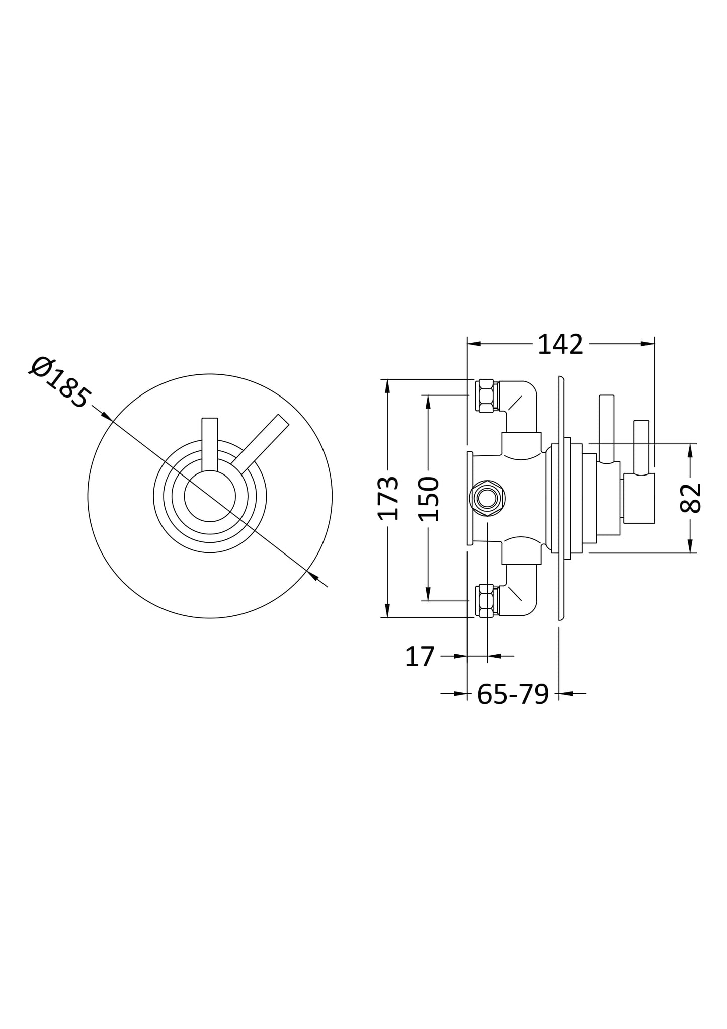 Tec Dual Concealed Thermostatic Shower Valve