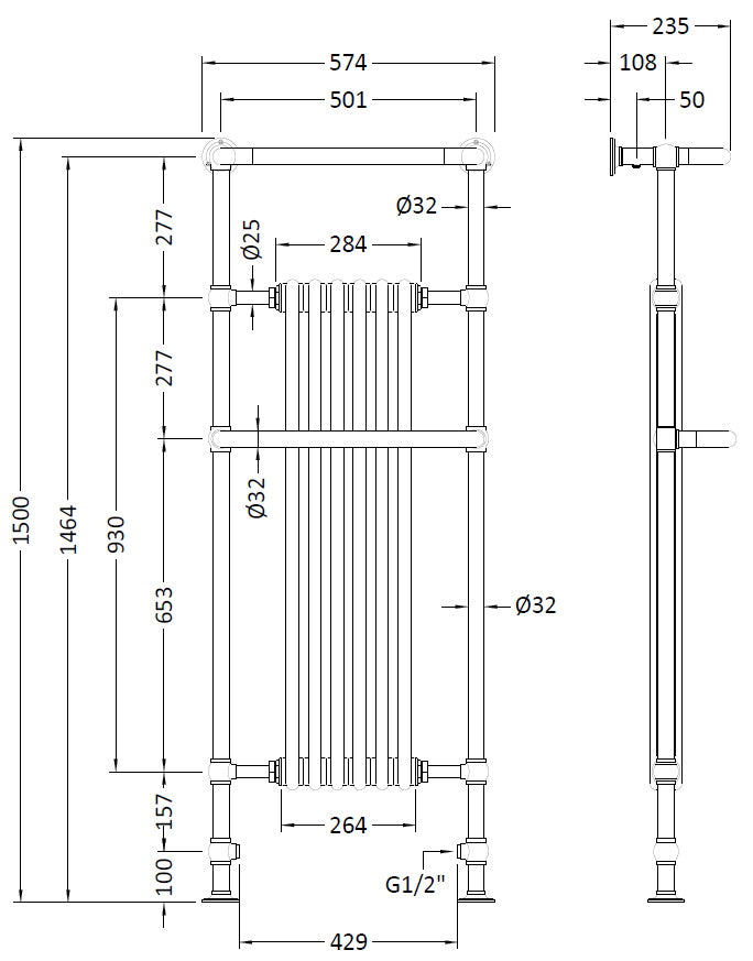 Brampton Towel Rail 1500 x 575mm