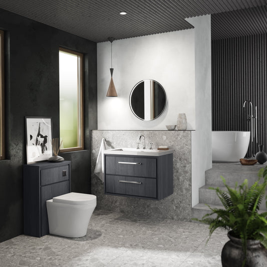 Lille 800mm Wall Hung 2-Drawer Vanity with Basin - 3 Tap Hole