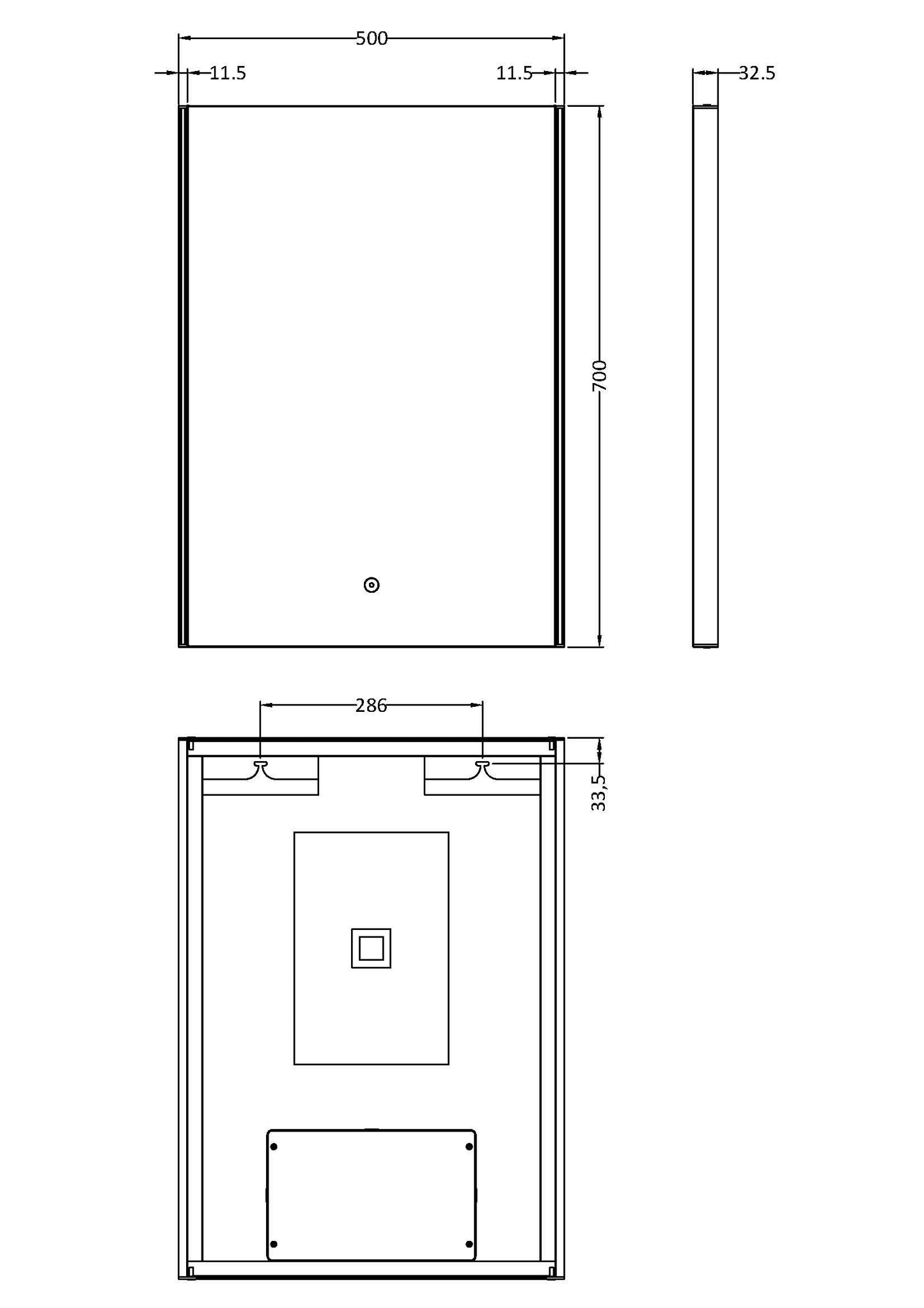 Anser 700mm x 500mm LED Mirror